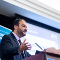 Dr. Mokhtar greets guests